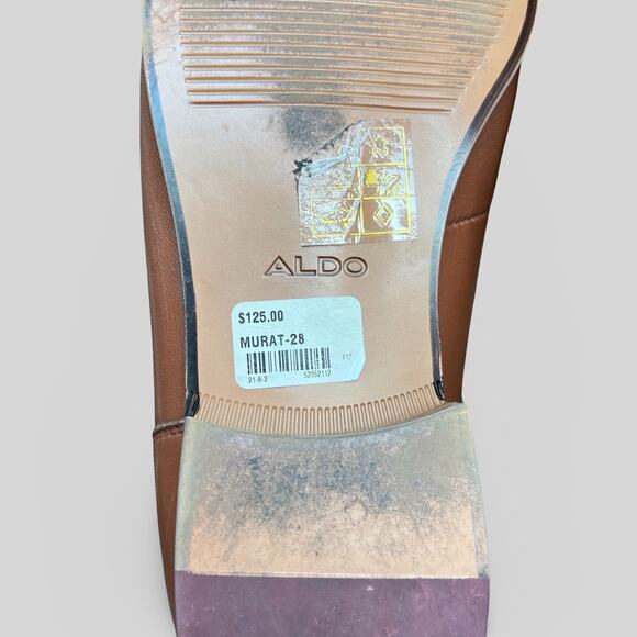 Aldo Murat Brown Leather Horsebit Loafers - Picture 7 of 8